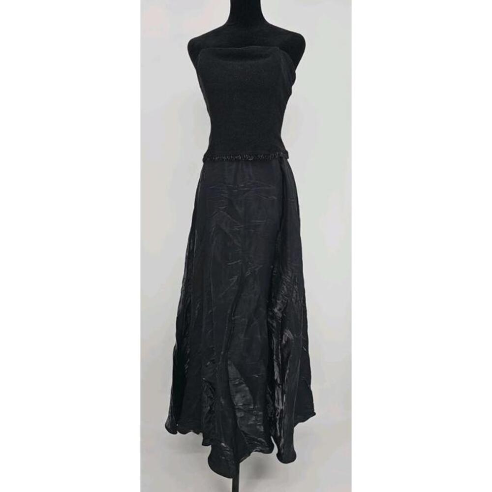 Vintage 90s Black Metallic Sequin Prom Dress Cocktail Party Scott McClintock 10